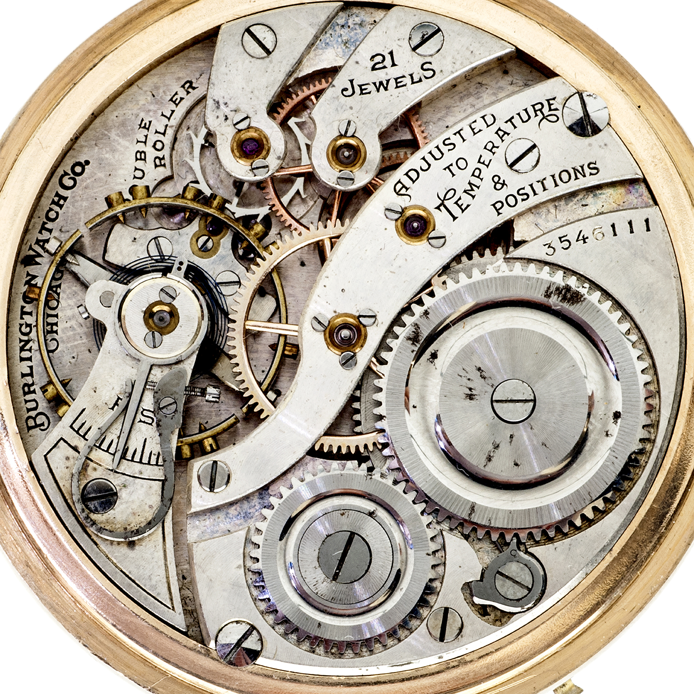 BURLINGTON WATCH Co. Reloj de bolsillo, lepine y remontoir. Oro 14k. USA, año 1919. BURLINGTON WATCH Co. Reloj de bolsillo, lepine y remontoir. Oro 14k. USA, año 1919.