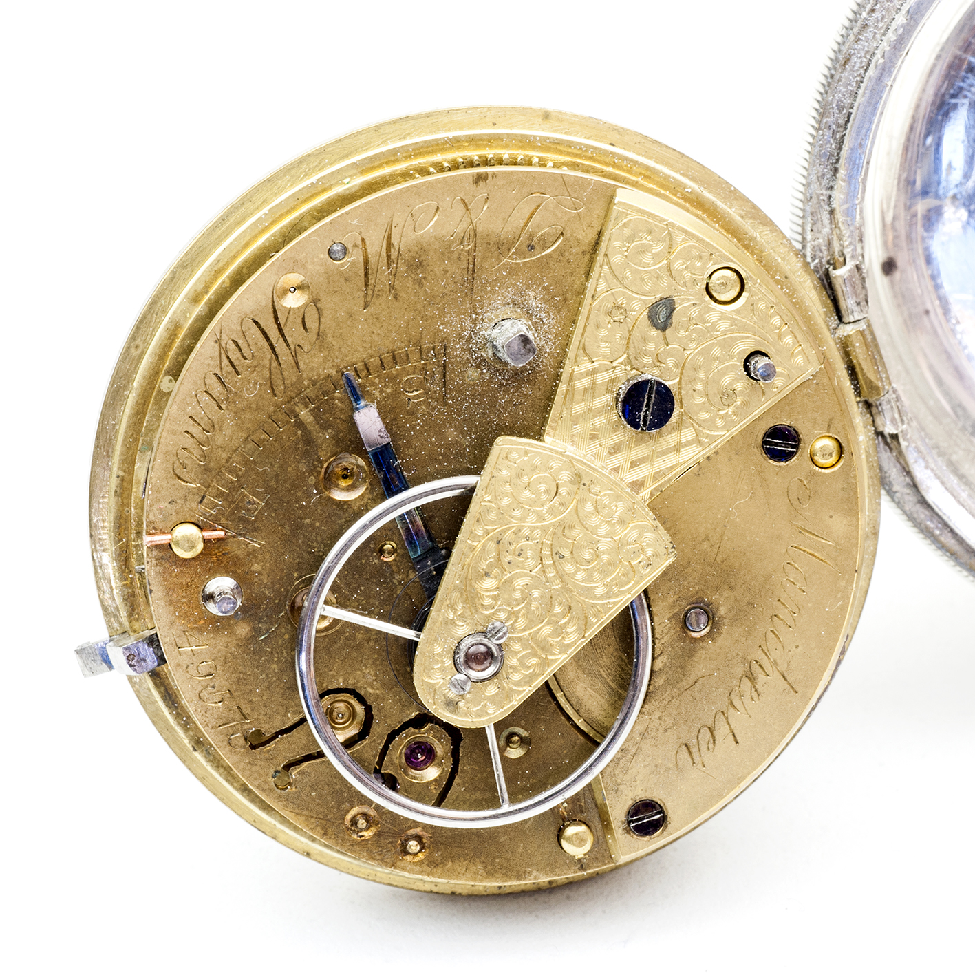 D & M HYAMS. (Manchester). Reloj Inglés de Bolsillo, lepine, Half Fusee (SemiCatalino). Londres, año 1881. D & M HYAMS. (Manchester). Reloj Inglés de Bolsillo, lepine, Half Fusee (SemiCatalino). Londres, año 1881.
