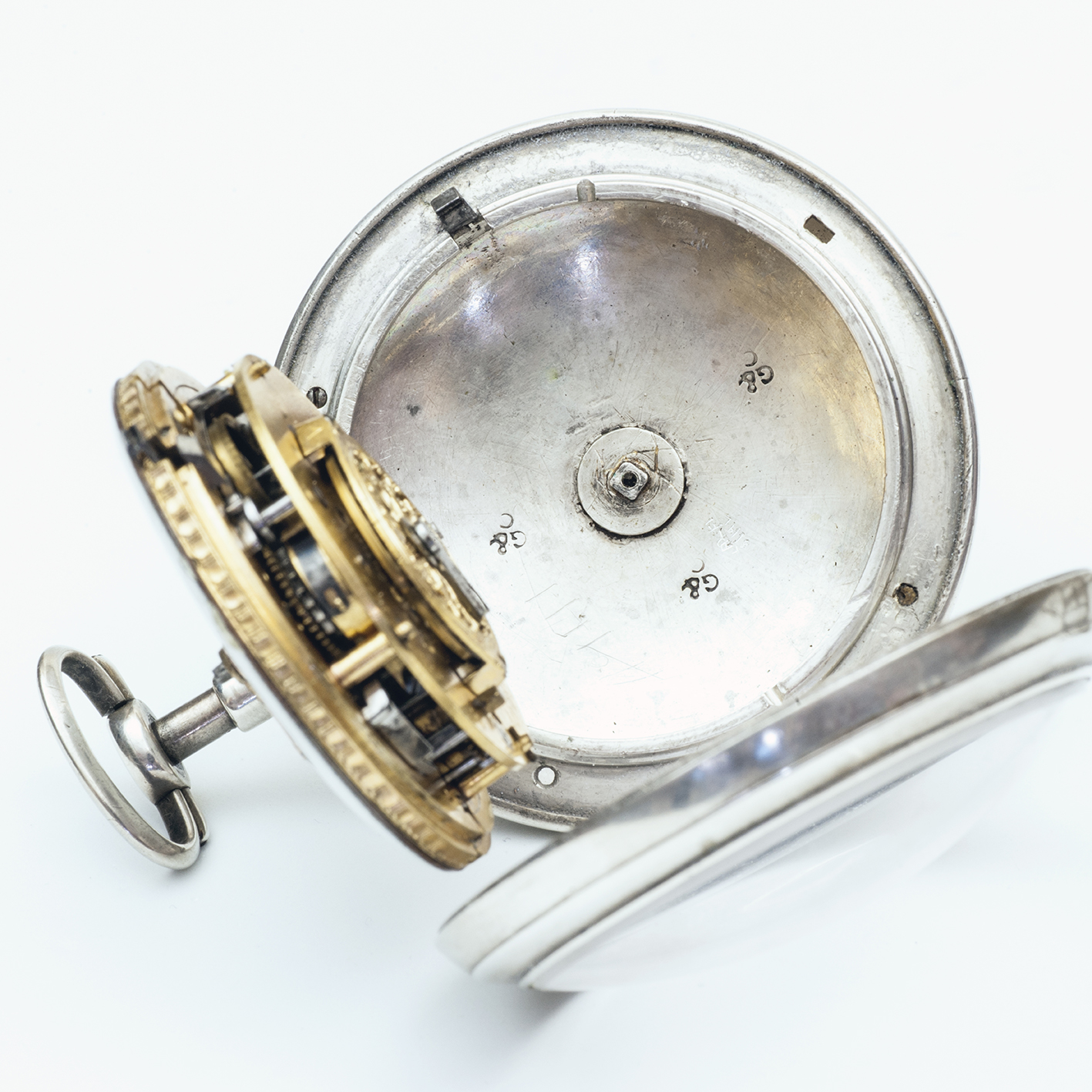 DESARTS & Cíe. (Geneve). Reloj Calendario de bolsillo lepine, Verge Fusee. Plata. Suiza, ca. 1850. DESARTS & Cíe. (Geneve). Reloj Calendario de bolsillo lepine, Verge Fusee. Plata. Suiza, ca. 1850.
