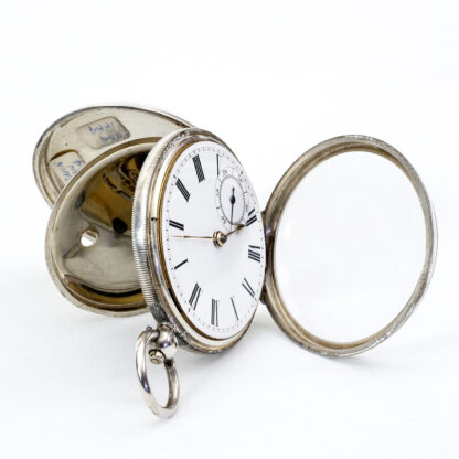 FARRINGDON D. / WALTHAM MASS. Reloj de bolsillo lepine. Plata. Birmingham, año 1884.
