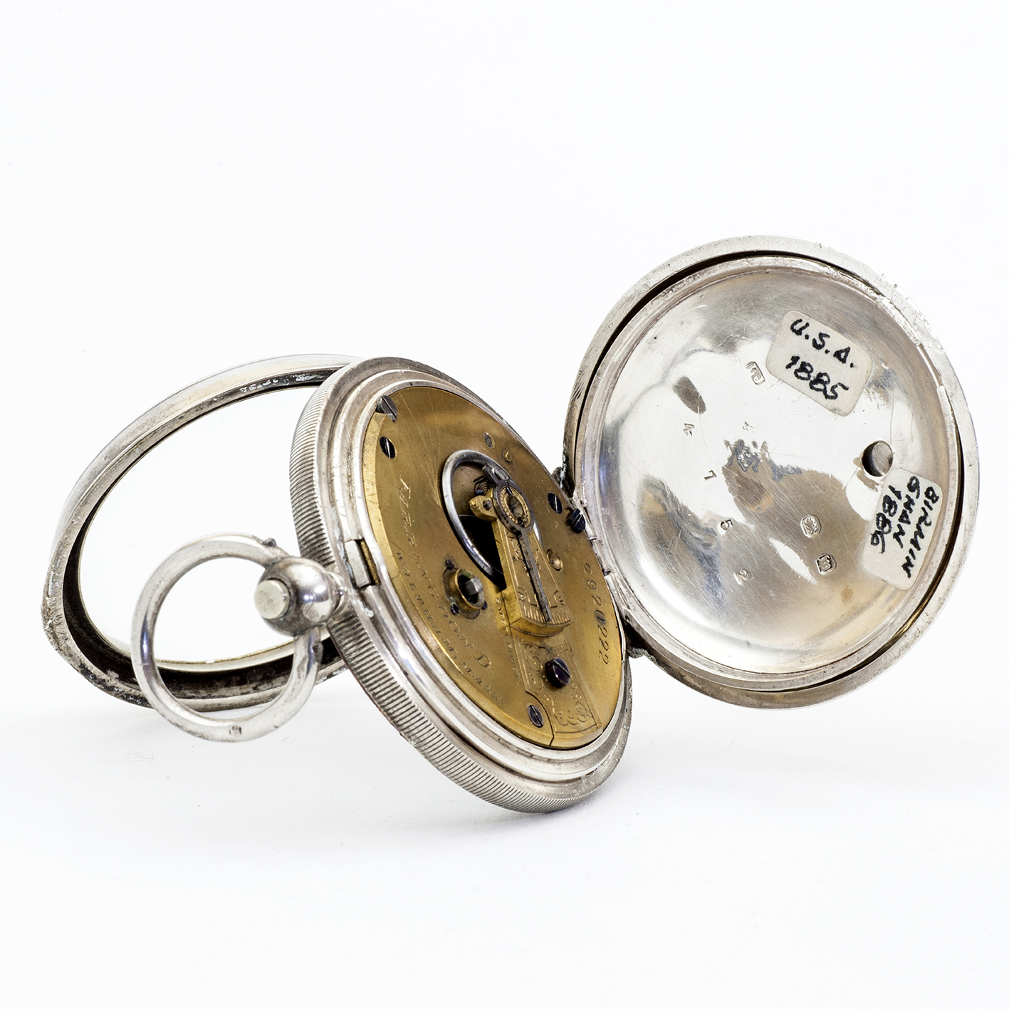 FARRINGDON D. / WALTHAM MASS. Reloj de bolsillo lepine. Plata. Birmingham, año 1886. FARRINGDON D. / WALTHAM MASS. Reloj de bolsillo lepine. Plata. Birmingham, año 1886.