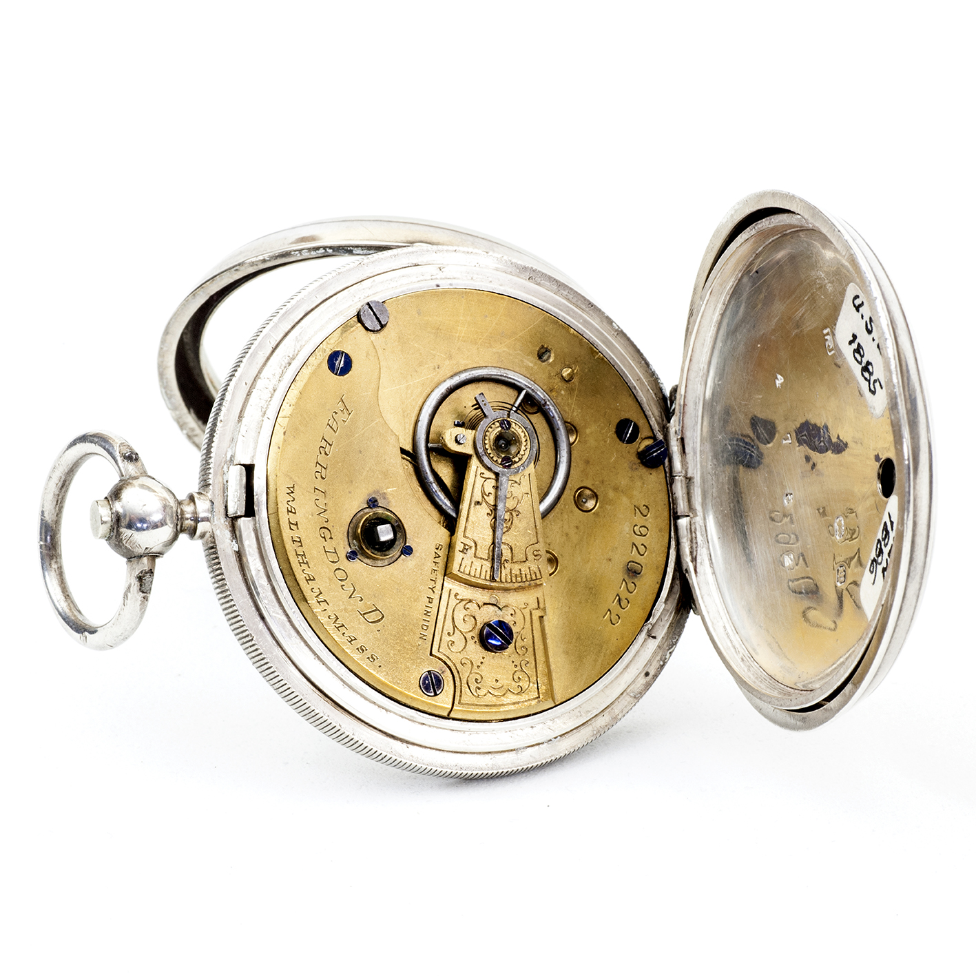 FARRINGDON D. / WALTHAM MASS. Reloj de bolsillo lepine. Plata. Birmingham, año 1886. FARRINGDON D. / WALTHAM MASS. Reloj de bolsillo lepine. Plata. Birmingham, año 1886.