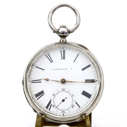 FARRINGDON D. / WALTHAM MASS. Reloj de bolsillo lepine. Plata. Birmingham, año 1886.