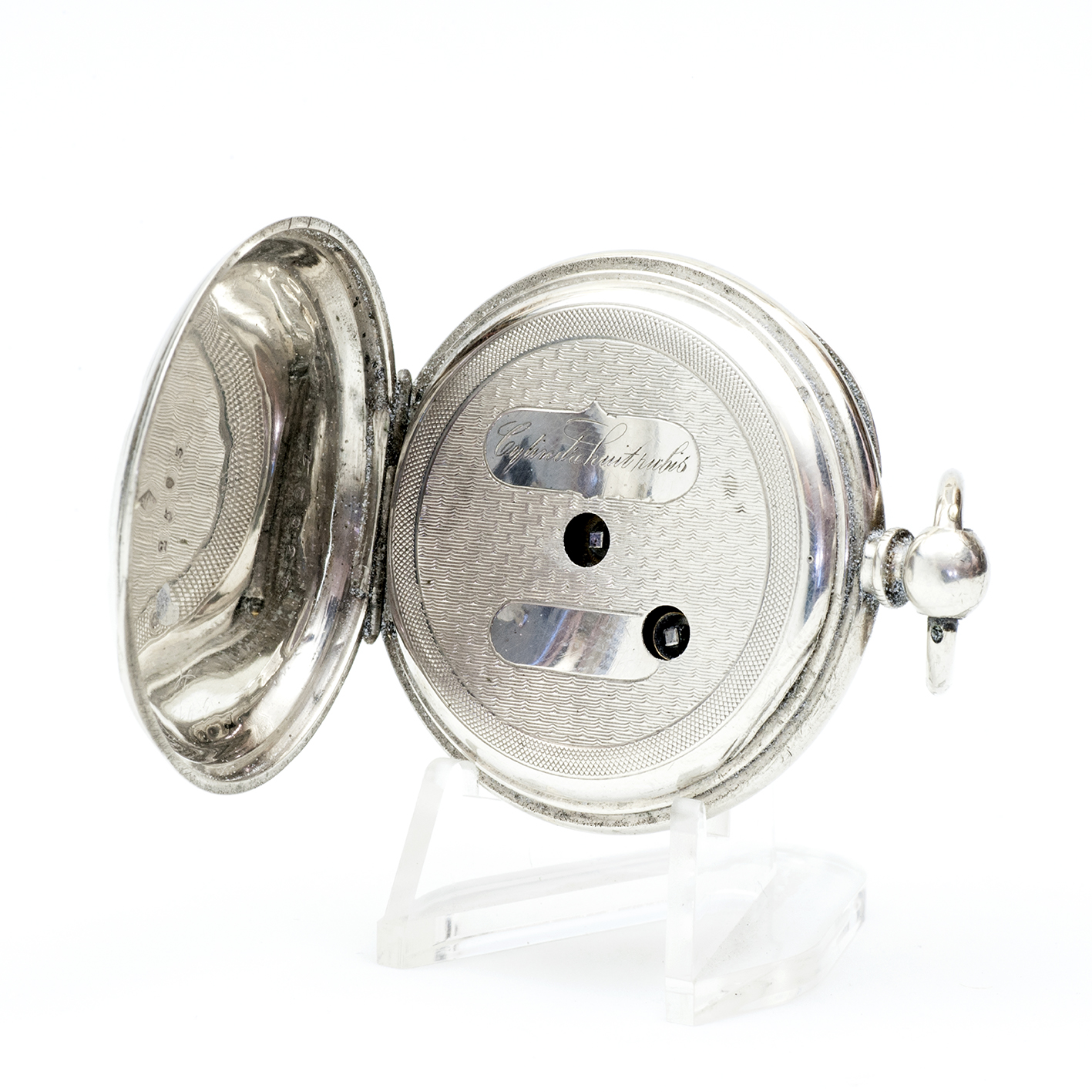 G*G. Reloj suizo de bolsillo-colgar lepine. Plata. Suiza, ca. 1880. G*G. Reloj suizo de bolsillo-colgar lepine. Plata. Suiza, ca. 1880.