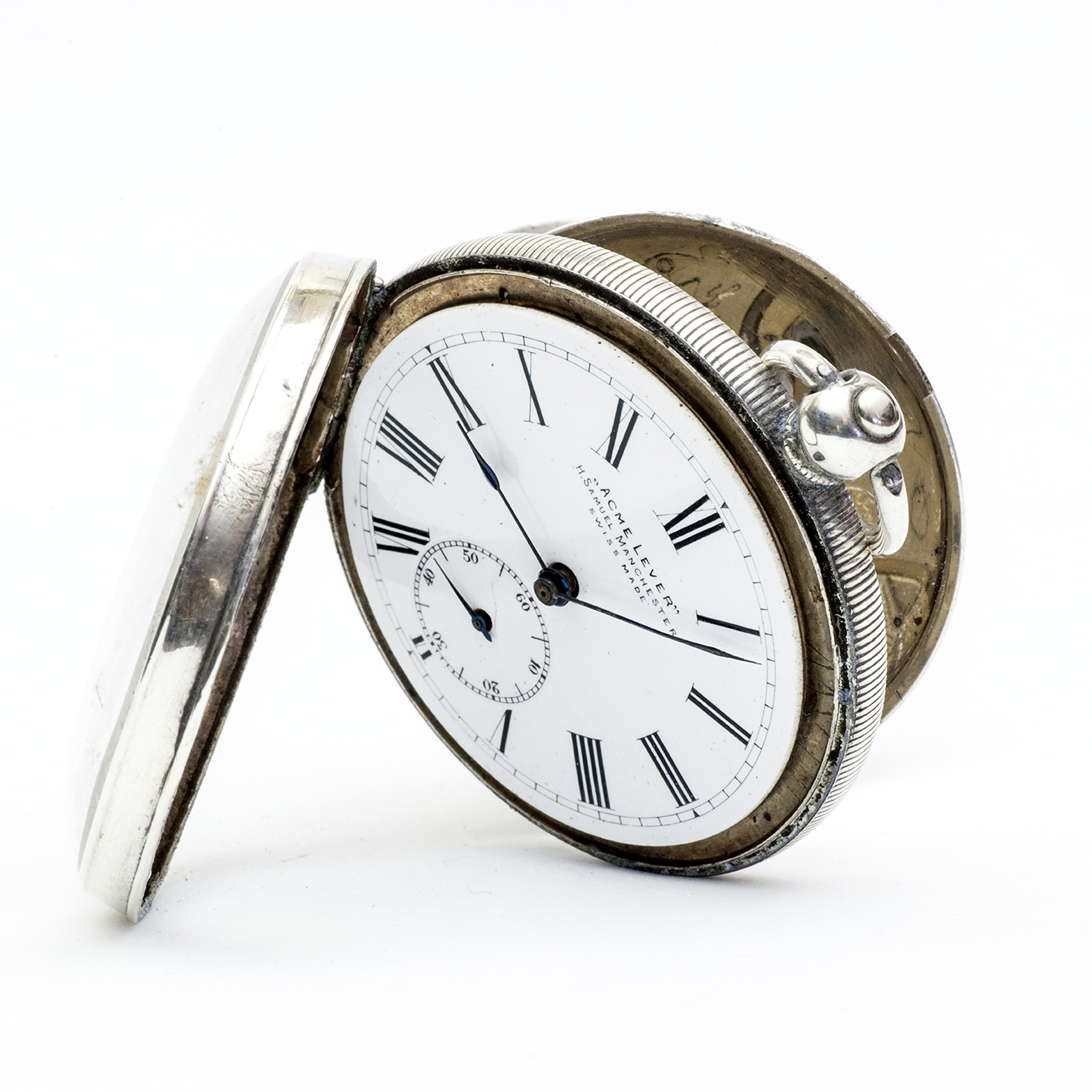 H. SAMUEL MANCHESTER. Reloj de bolsillo, lepine. Plata. Manchester, ca. 1895. H. SAMUEL MANCHESTER. Reloj de bolsillo, lepine. Plata. Manchester, ca. 1895.