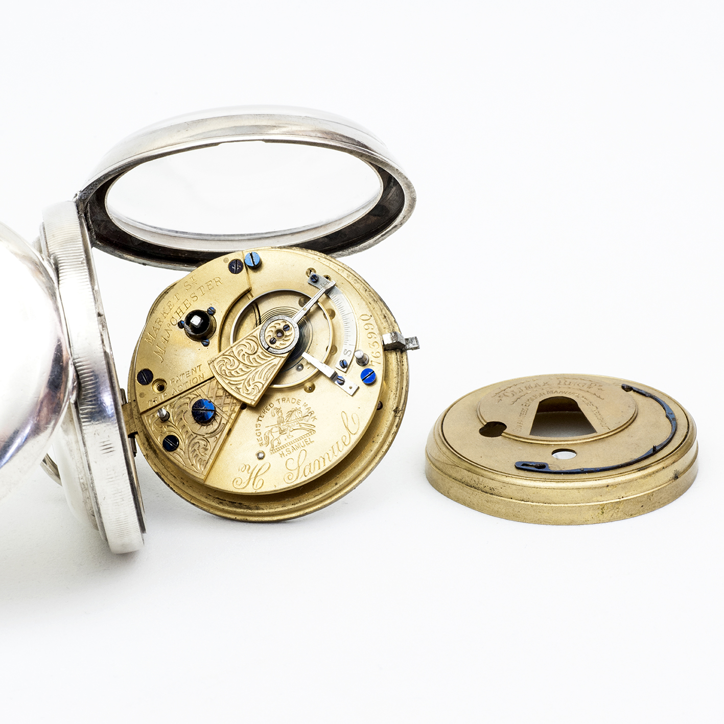 H. SAMUEL MANCHESTER. Reloj Inglés de Bolsillo, lepine, Half Fusee (SemiCatalino). Plata. Chester, 1904. H. SAMUEL MANCHESTER. Reloj Inglés de Bolsillo, lepine, Half Fusee (SemiCatalino). Plata. Chester, 1904.
