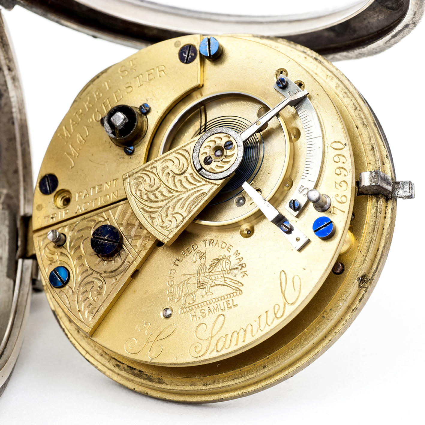 H. SAMUEL MANCHESTER. Reloj Inglés de Bolsillo, lepine, Half Fusee (SemiCatalino). Plata. Chester, 1904. H. SAMUEL MANCHESTER. Reloj Inglés de Bolsillo, lepine, Half Fusee (SemiCatalino). Plata. Chester, 1904.