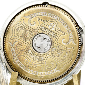 HEBDOMAS. Reloj de Bolsillo, lepine y remontoir. Ocho días cuerda. Suiza, ca. 1920.
