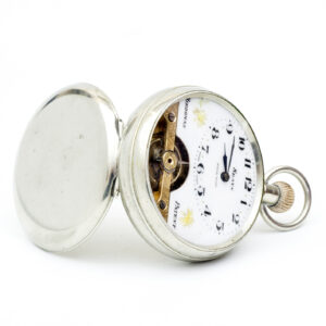 HEBDOMAS. Reloj de Bolsillo, lepine y remontoir. Ocho días cuerda. Suiza, ca. 1920.