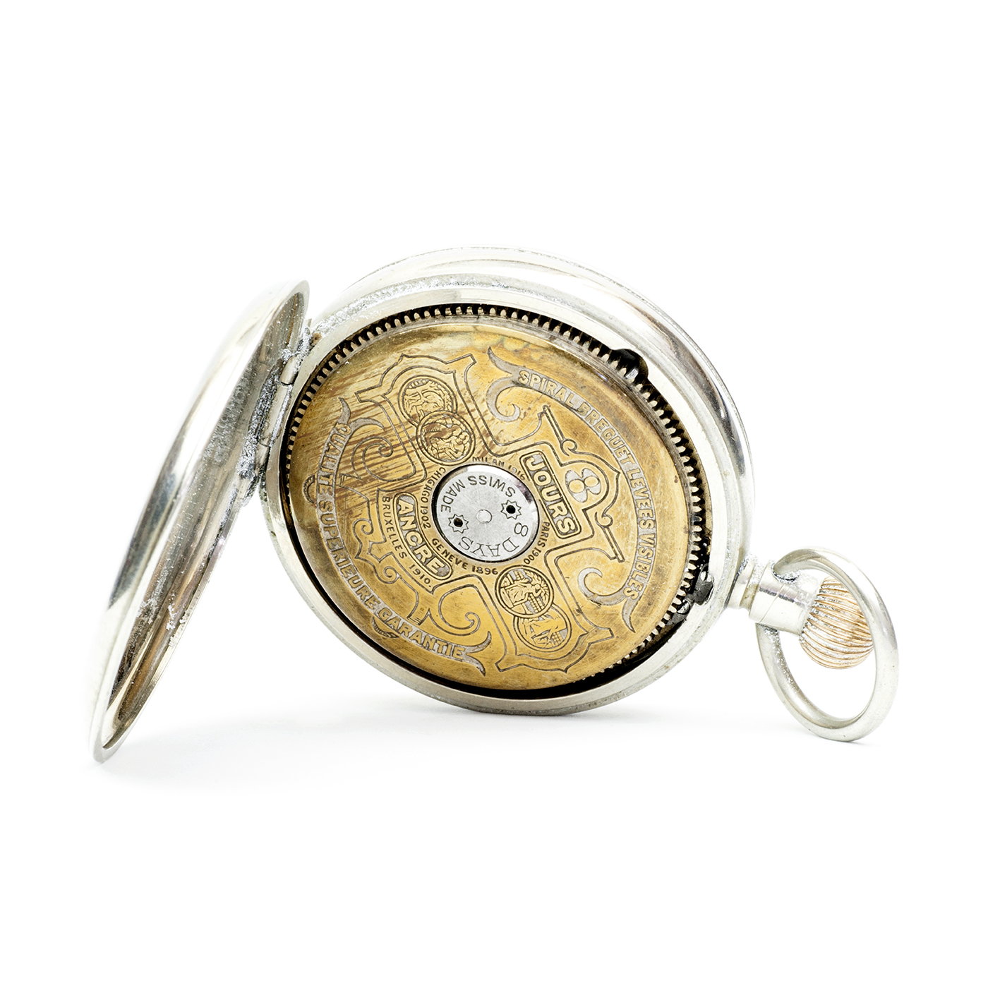 HEBDOMAS. Reloj de Bolsillo, lepine y remontoir. Ocho días cuerda. Suiza, ca. 1920. HEBDOMAS. Reloj de Bolsillo, lepine y remontoir. Ocho días cuerda. Suiza, ca. 1920.