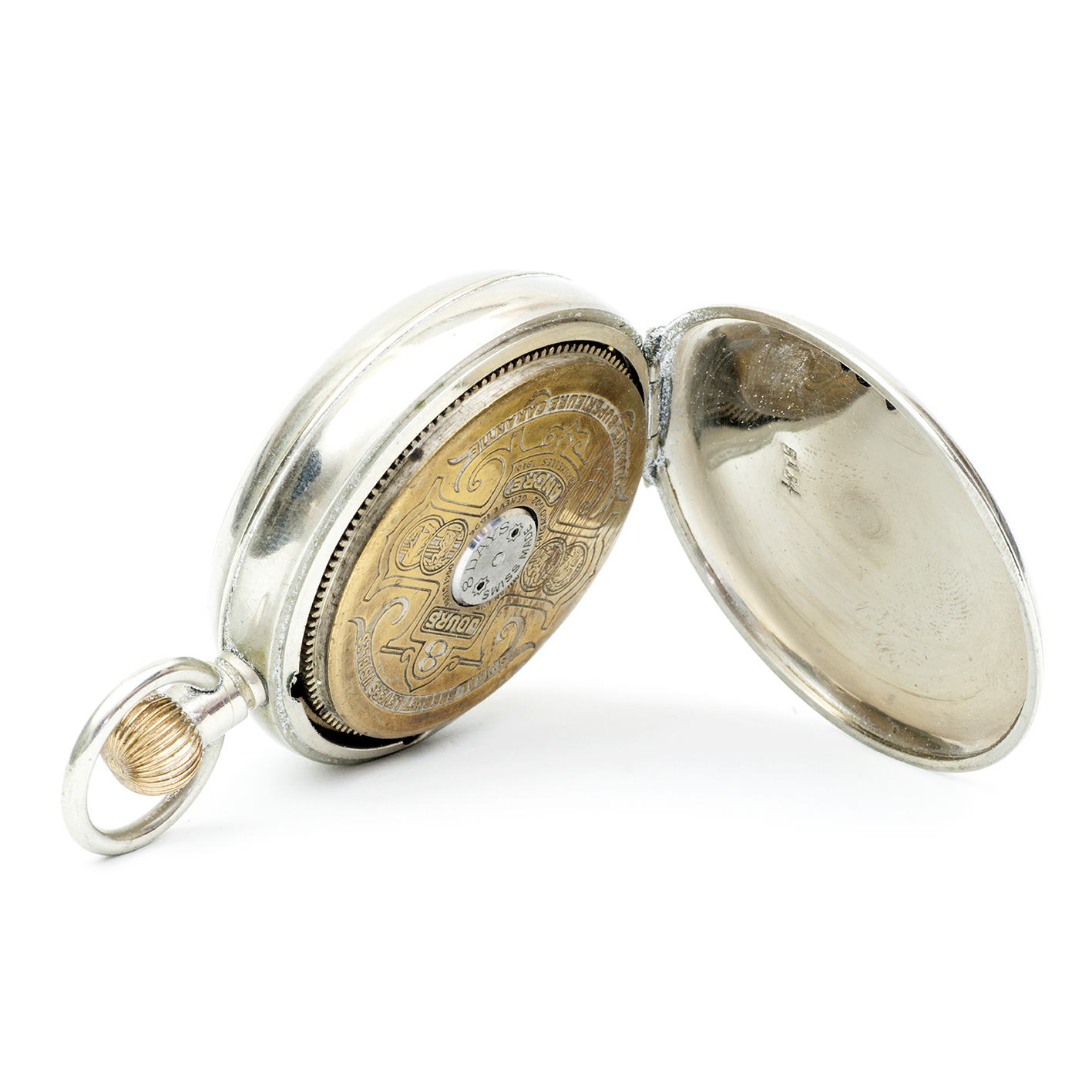HEBDOMAS. Reloj de Bolsillo, lepine y remontoir. Ocho días cuerda. Suiza, ca. 1920. HEBDOMAS. Reloj de Bolsillo, lepine y remontoir. Ocho días cuerda. Suiza, ca. 1920.