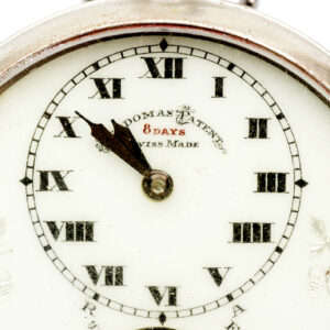 HEBDOMAS. Reloj de Bolsillo, lepine y remontoir. Ocho días cuerda. Suiza, ca. 1920.