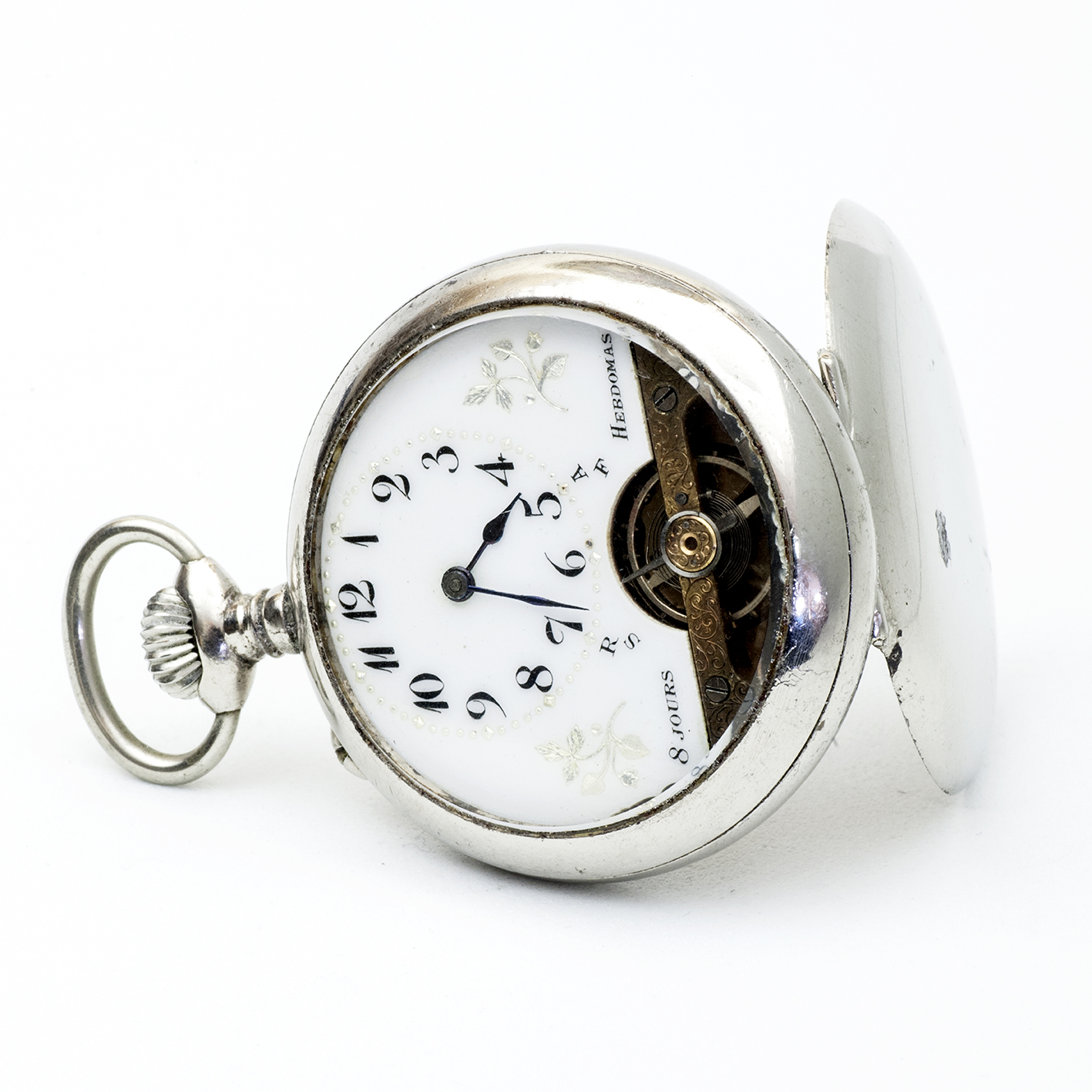 Hebdomas (Suiza). Reloj de Bolsillo lepine, remontoir, "Ocho Días Cuerda". Ca. 1910 Hebdomas (Suiza). Reloj de Bolsillo lepine, remontoir, "Ocho Días Cuerda". Ca. 1910