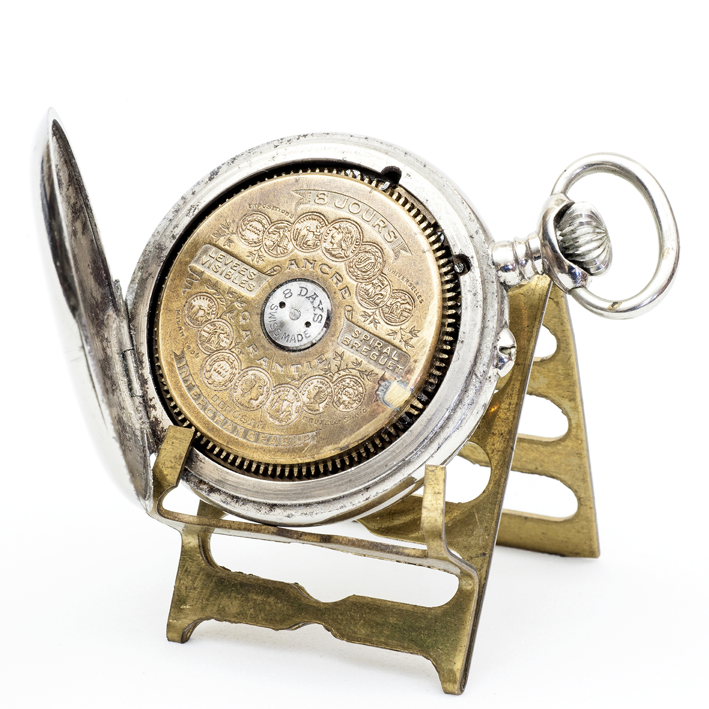 Hebdomas (Suiza). Reloj de Bolsillo lepine, remontoir, "Ocho Días Cuerda". Ca. 1910 Hebdomas (Suiza). Reloj de Bolsillo lepine, remontoir, "Ocho Días Cuerda". Ca. 1910