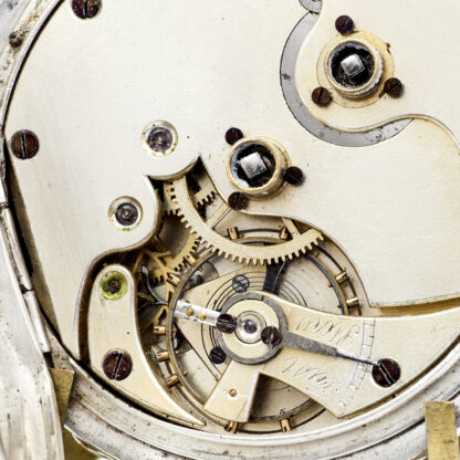 J.B. YABSLEY (Londres). Reloj inglés de bolsillo, lepine. Plata. Londres, año 1884.