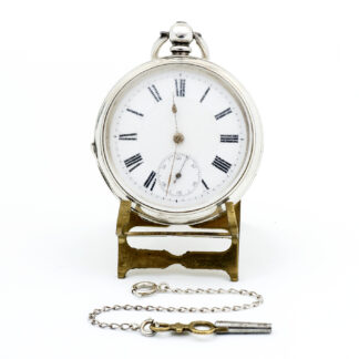 J.B. YABSLEY (Londres). Reloj inglés de bolsillo, lepine. Plata. Londres, año 1884.