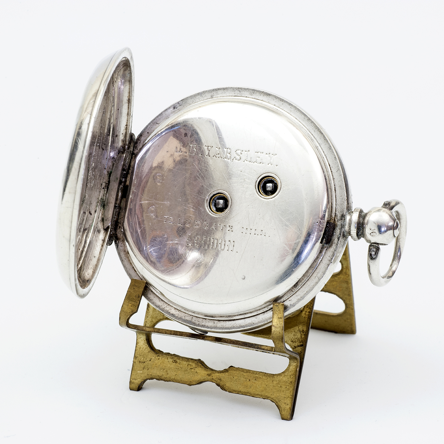 J.B. YABSLEY (Londres). Reloj inglés de bolsillo, lepine. Plata. Londres, año 1884. J.B. YABSLEY (Londres). Reloj inglés de bolsillo, lepine. Plata. Londres, año 1884.