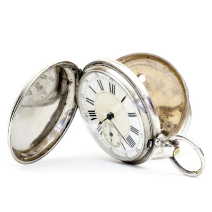J.S. BAUDIER & Cíe. Geneve. Reloj suizo de bolsillo, saboneta. Plata. Suiza, ca. 1880.