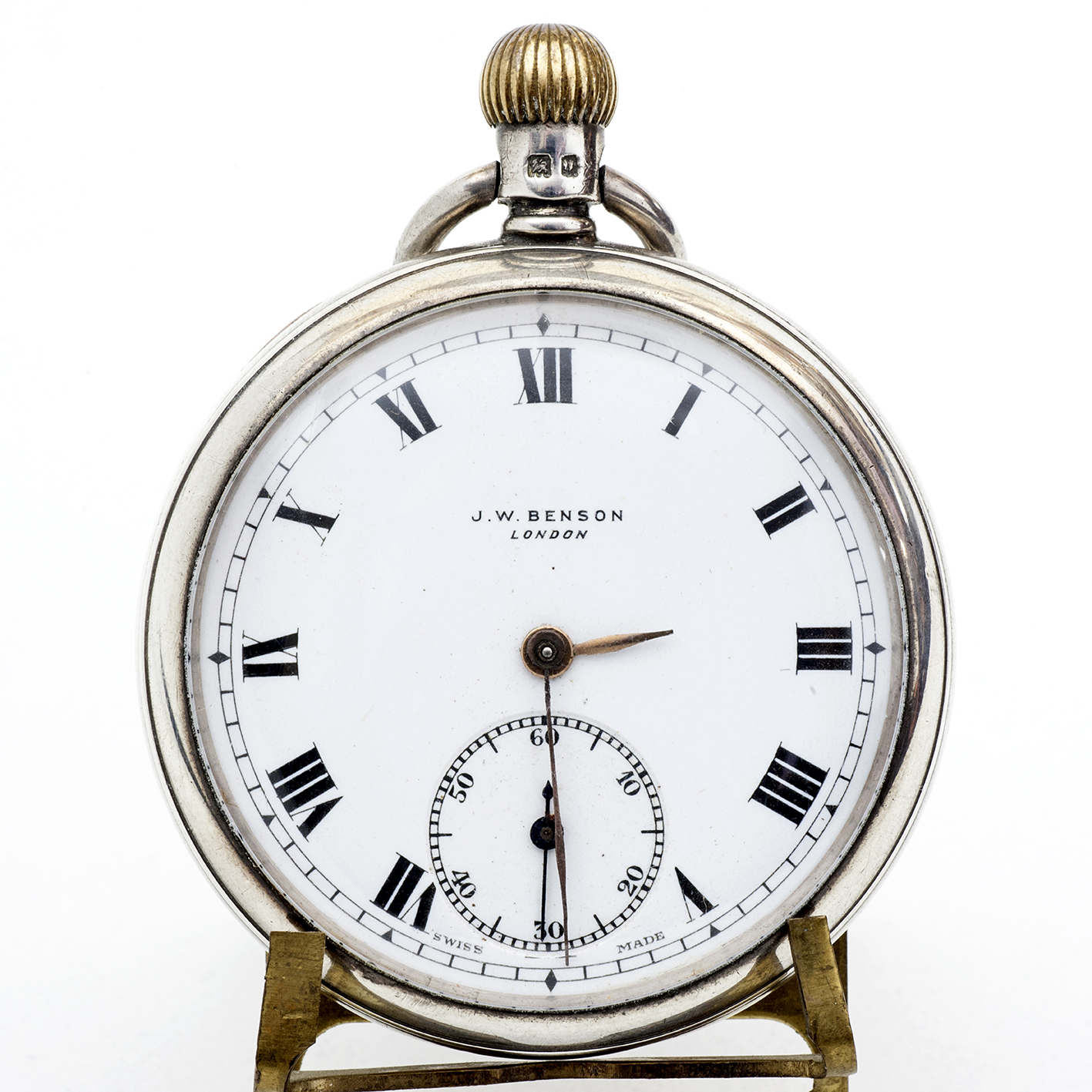 J.W. BENSON. Reloj de Bolsillo, Lepine y remontoir. Plata. Londres, 1932. J.W. BENSON. Reloj de Bolsillo, Lepine y remontoir. Plata. Londres, 1932.