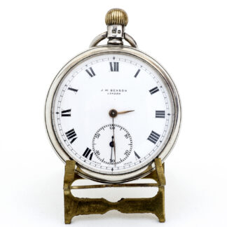 J.W. BENSON. Reloj de Bolsillo, Lepine y remontoir. Plata. Londres, 1932.