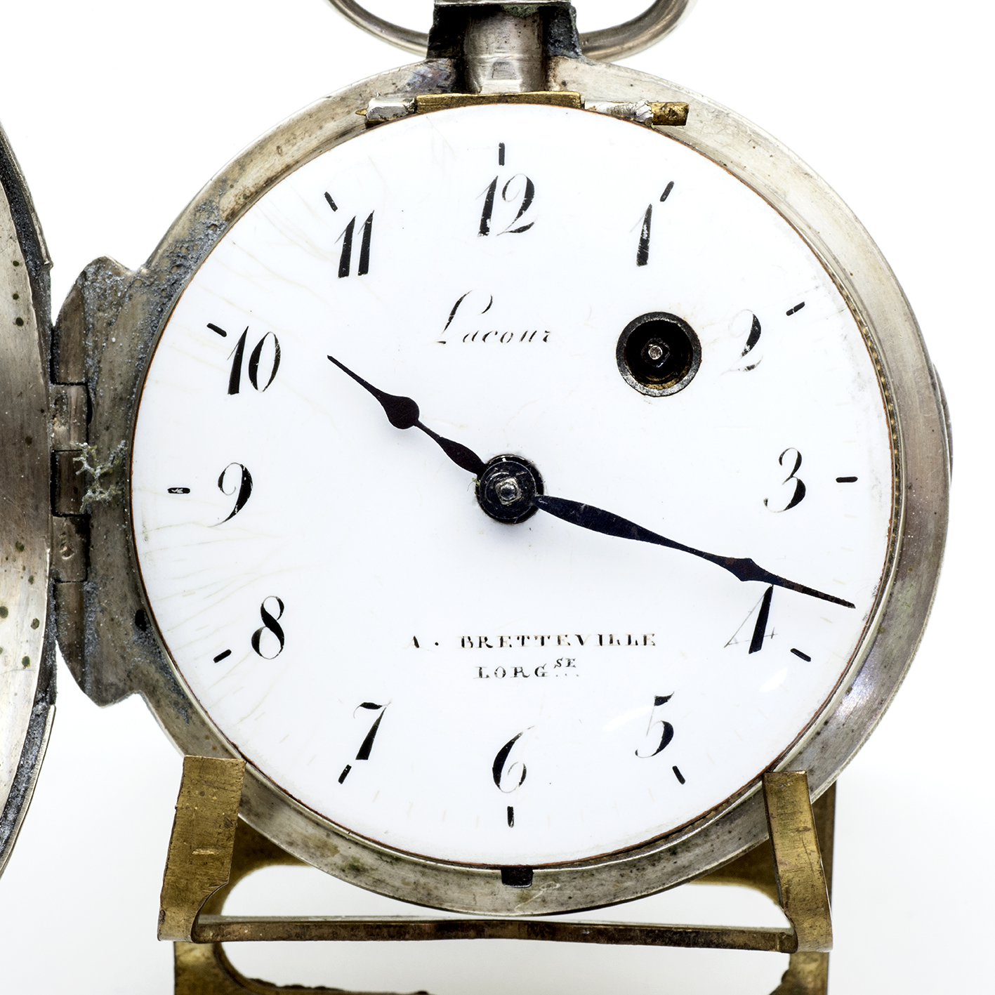 LACOUR. (A BretteVille). Reloj de bolsillo lepine, Verge Fusee. Plata. Francia, ca. 1850. LACOUR. (A BretteVille). Reloj de bolsillo lepine, Verge Fusee. Plata. Francia, ca. 1850.