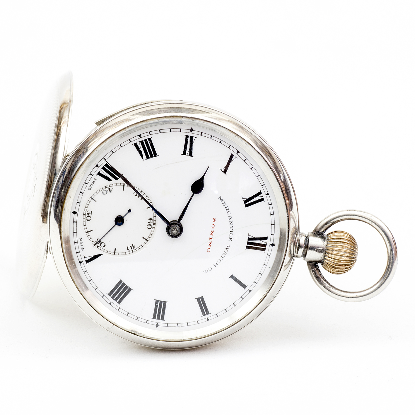 MERCANTILE WATCH Co. Reloj de bolsillo, lepine y remontoir. Plata. Suiza, ca. 1900. MERCANTILE WATCH Co. Reloj de bolsillo, lepine y remontoir. Plata. Suiza, ca. 1900.