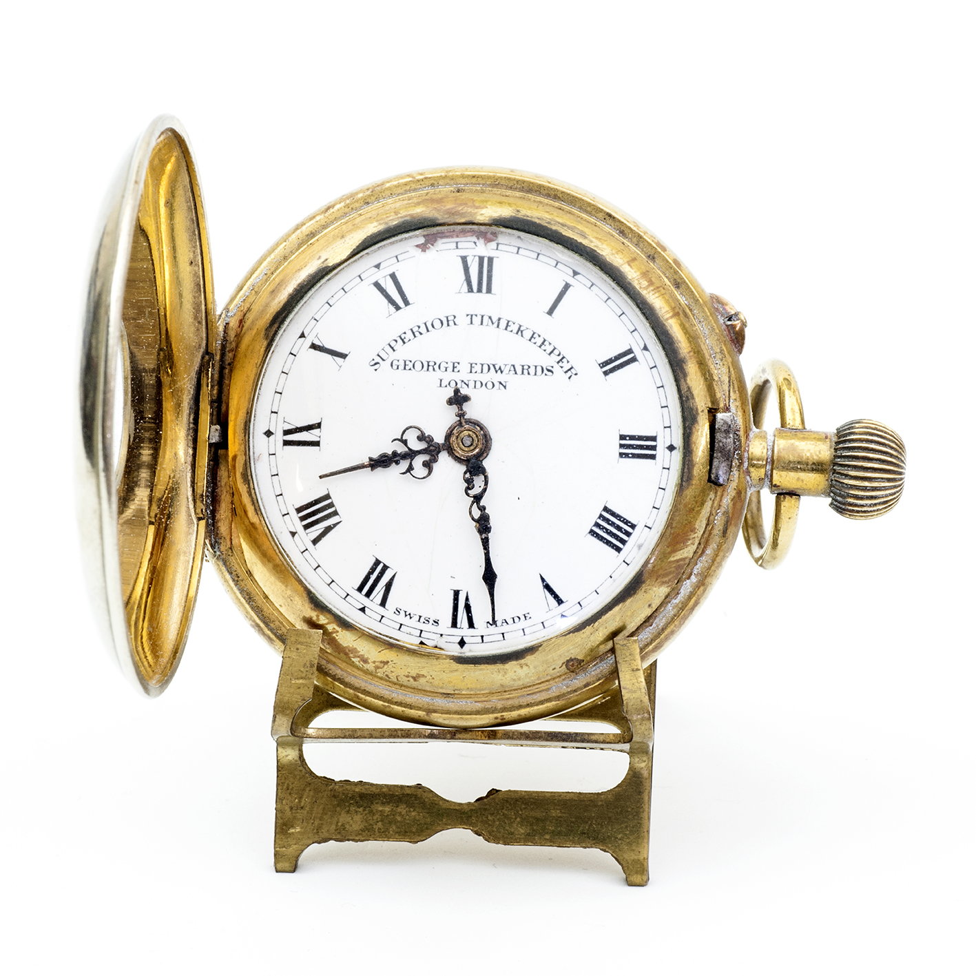 META. Reloj de bolsillo, Hunter, medio saboneta (cazador), remontoir. Suiza, ca. 1910. META. Reloj de bolsillo, Hunter, medio saboneta (cazador), remontoir. Suiza, ca. 1910.