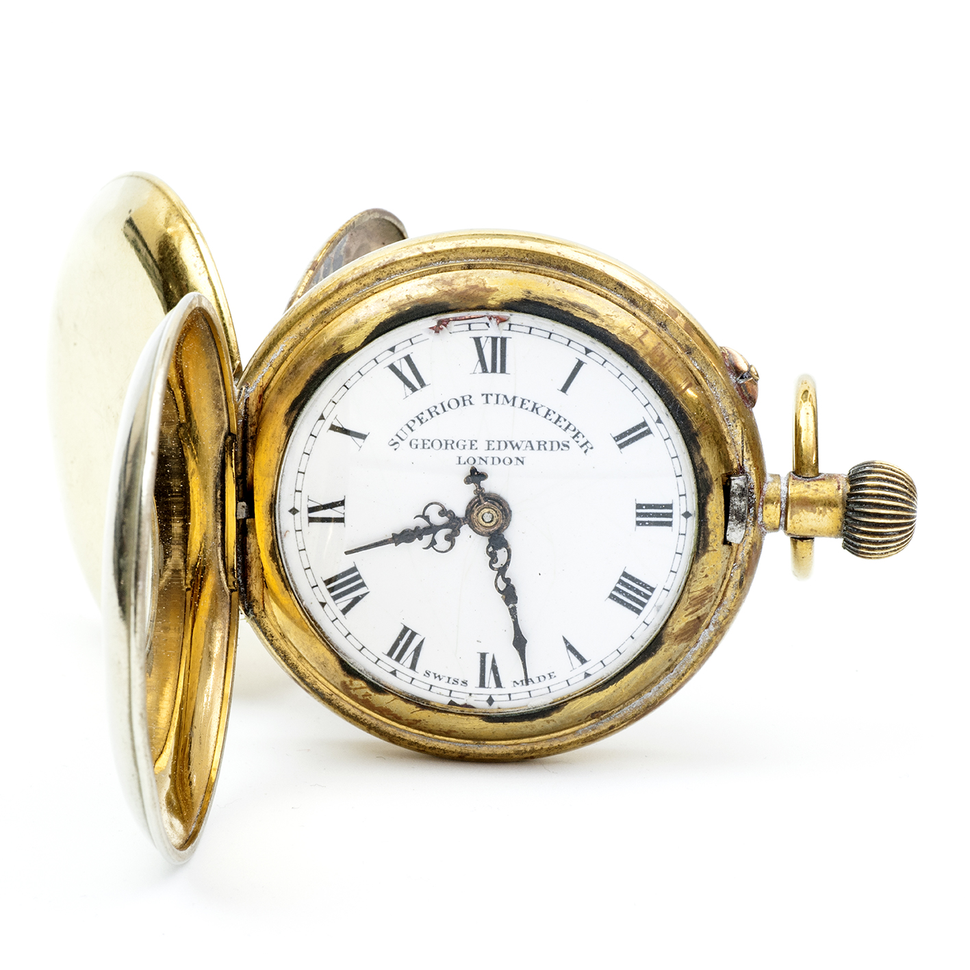 META. Reloj de bolsillo, Hunter, medio saboneta (cazador), remontoir. Suiza, ca. 1910. META. Reloj de bolsillo, Hunter, medio saboneta (cazador), remontoir. Suiza, ca. 1910.