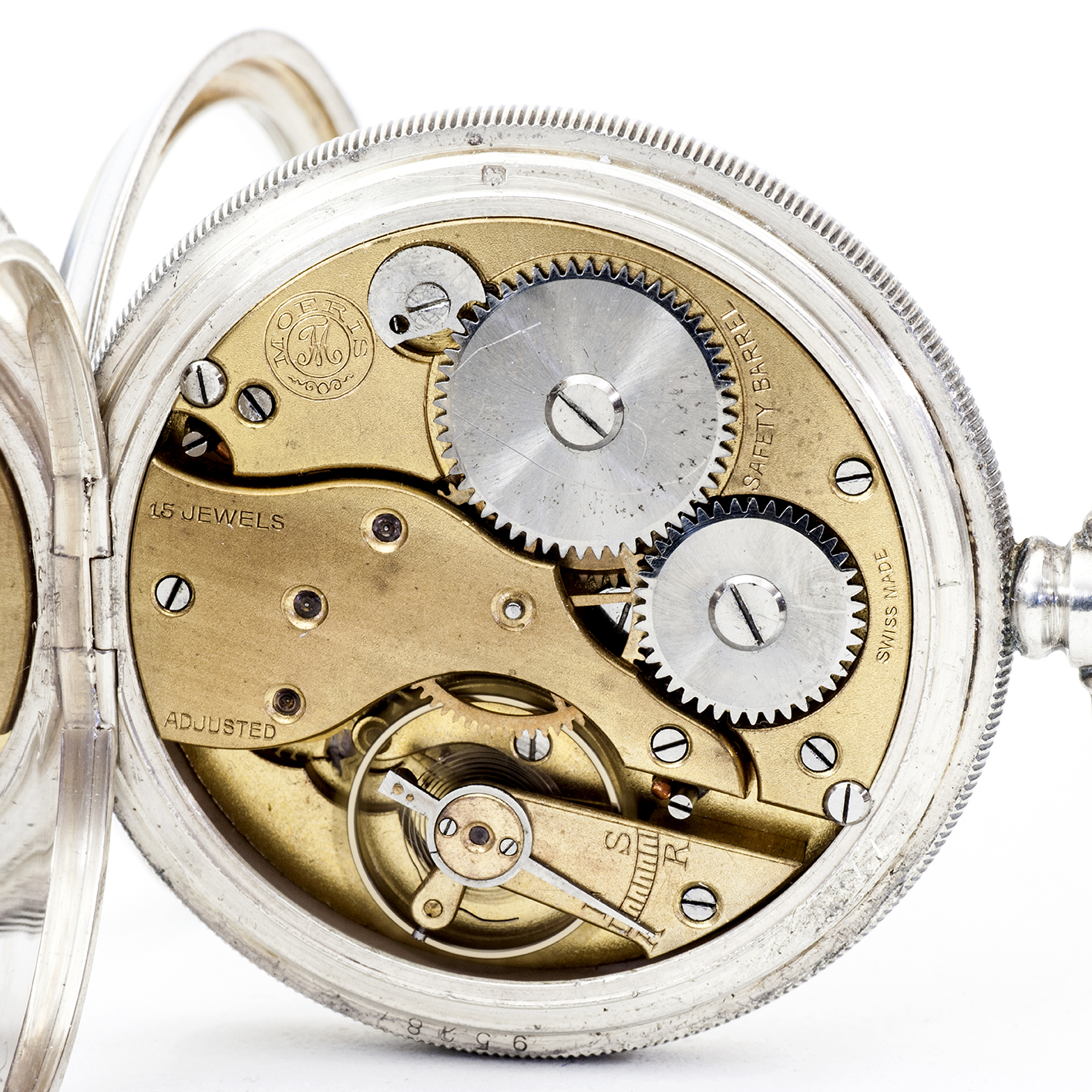 MOERIS FM. Reloj Suizo de bolsillo lepine y remontoir. Plata. Suiza y Birmingham, año 1924. MOERIS FM. Reloj Suizo de bolsillo lepine y remontoir. Plata. Suiza y Birmingham, año 1924.