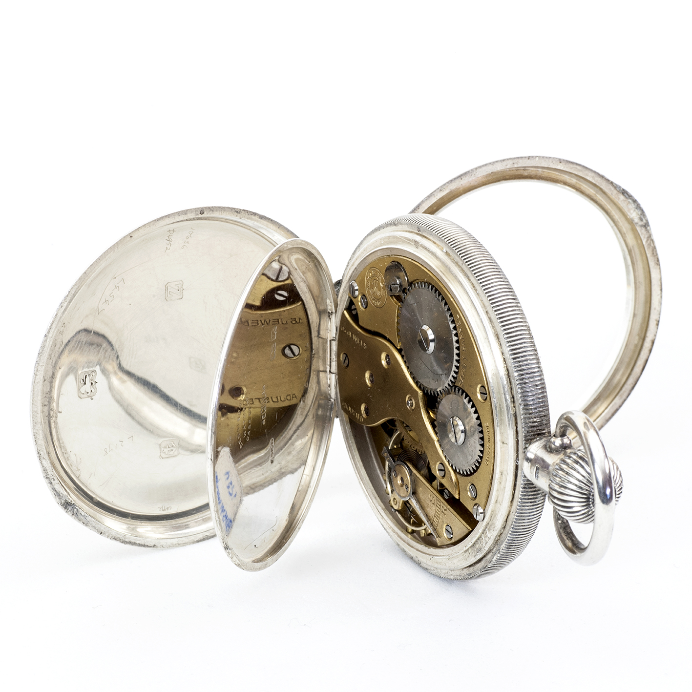 MOERIS FM. Reloj Suizo de bolsillo lepine y remontoir. Plata. Suiza y Birmingham, año 1924. MOERIS FM. Reloj Suizo de bolsillo lepine y remontoir. Plata. Suiza y Birmingham, año 1924.