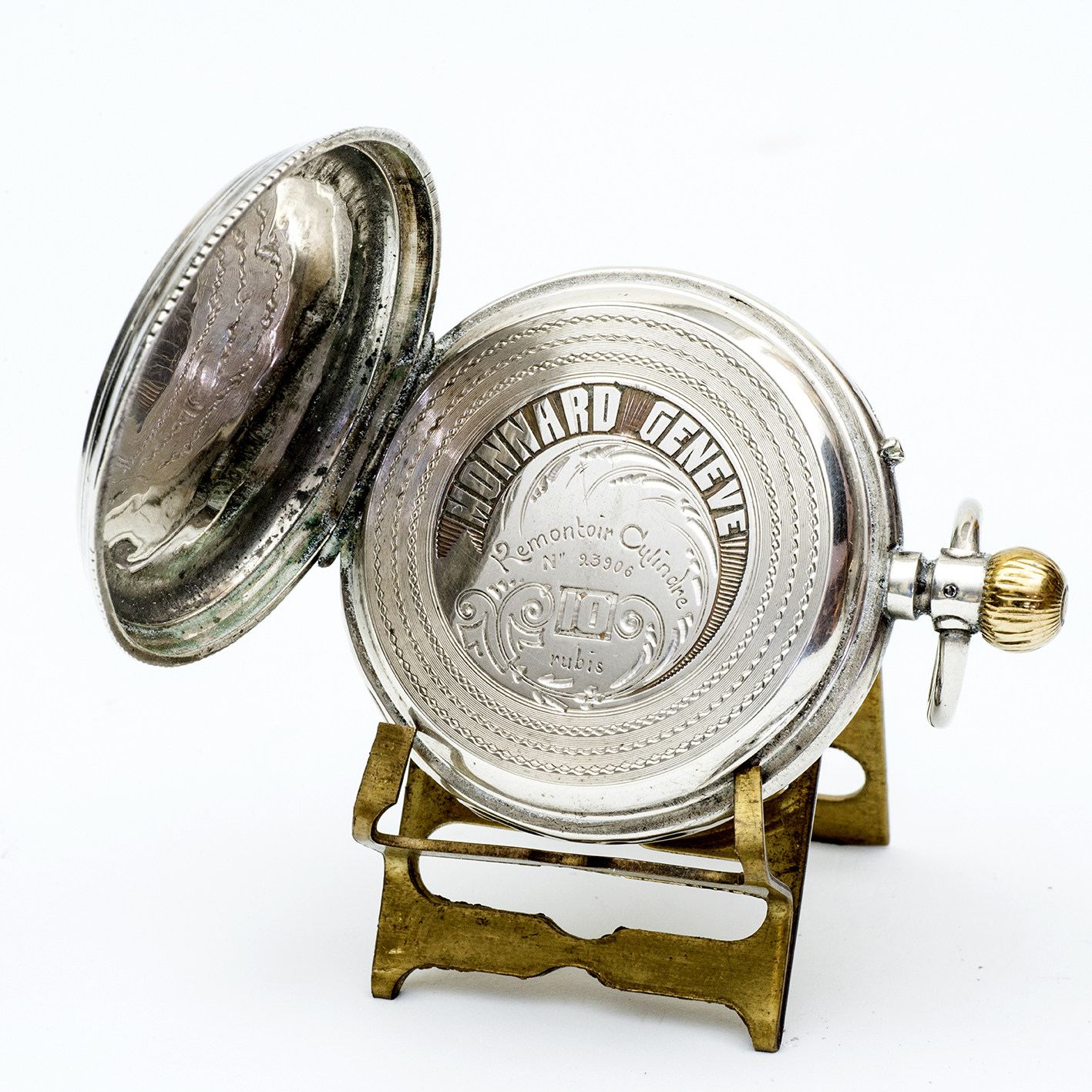 MONNARD GENEVE. Reloj de Bolsillo, Lepine y remontoir. Plata. Suiza, ca. 1890 MONNARD GENEVE. Reloj de Bolsillo, Lepine y remontoir. Plata. Suiza, ca. 1890