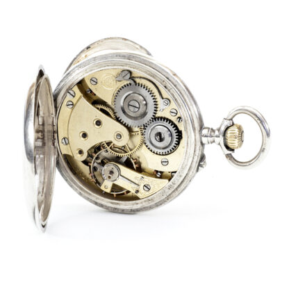 REGULUS DEPOSE. Reloj de Bolsillo, lepine y remontoir. Plata. Suiza, ca. 1900.