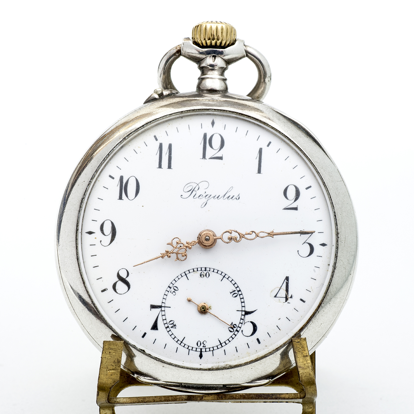 REGULUS DEPOSE. Reloj de Bolsillo, lepine y remontoir. Plata. Suiza, ca. 1900. REGULUS DEPOSE. Reloj de Bolsillo, lepine y remontoir. Plata. Suiza, ca. 1900.