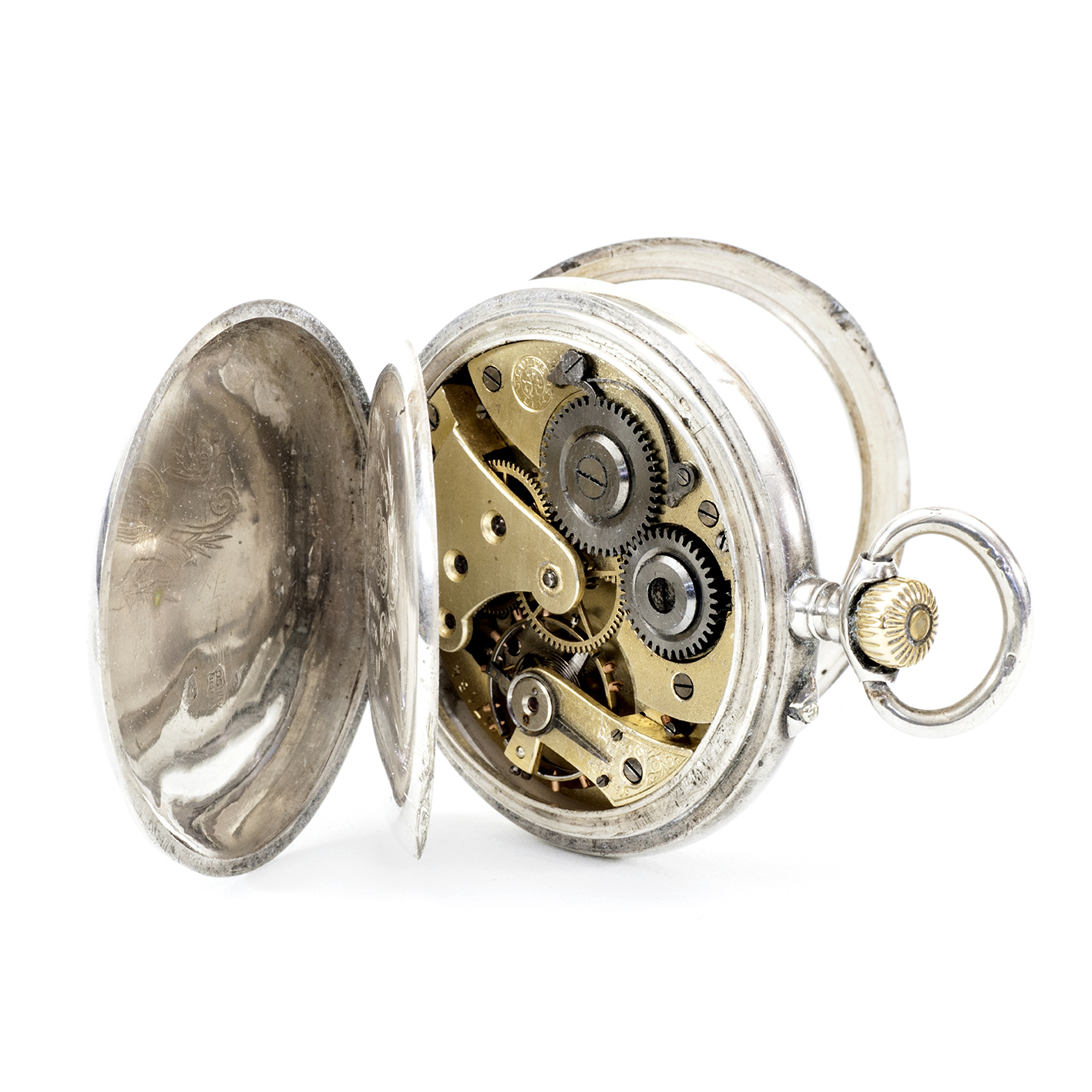 REGULUS DEPOSE. Reloj de Bolsillo, lepine y remontoir. Plata. Suiza, ca. 1900. REGULUS DEPOSE. Reloj de Bolsillo, lepine y remontoir. Plata. Suiza, ca. 1900.