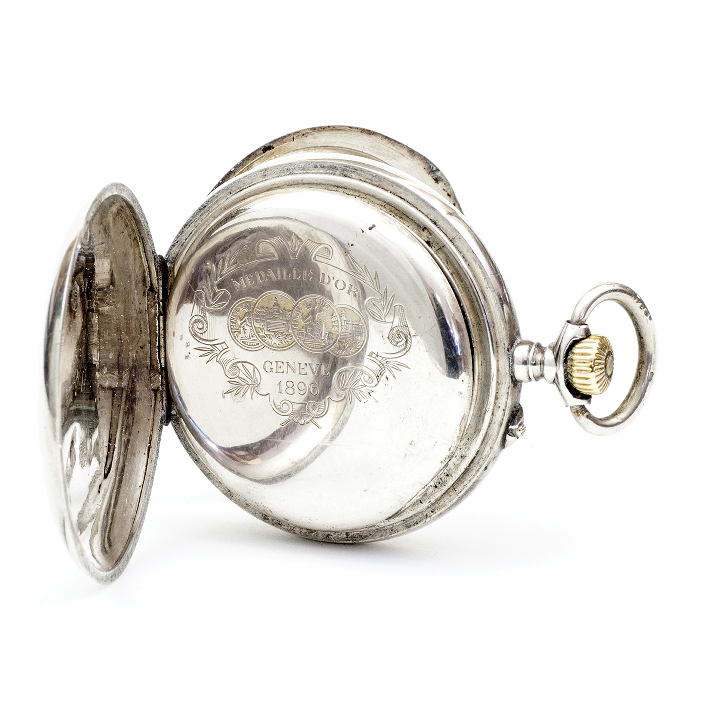 REGULUS DEPOSE. Reloj de Bolsillo, lepine y remontoir. Plata. Suiza, ca. 1900. REGULUS DEPOSE. Reloj de Bolsillo, lepine y remontoir. Plata. Suiza, ca. 1900.