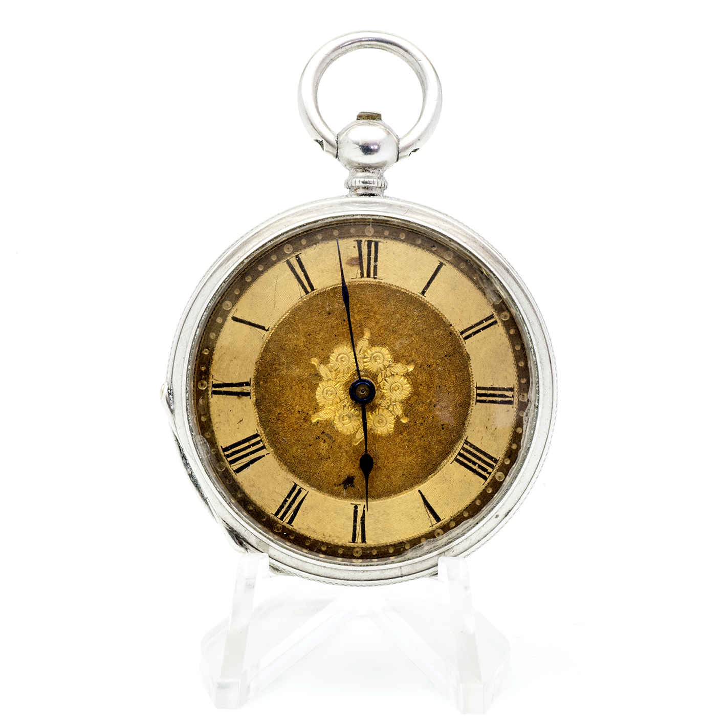 Reloj inglés de bolsillo-colgar lepine. Plata Fina. Londres, ca. 1850. Reloj inglés de bolsillo-colgar lepine. Plata Fina. Londres, ca. 1850.