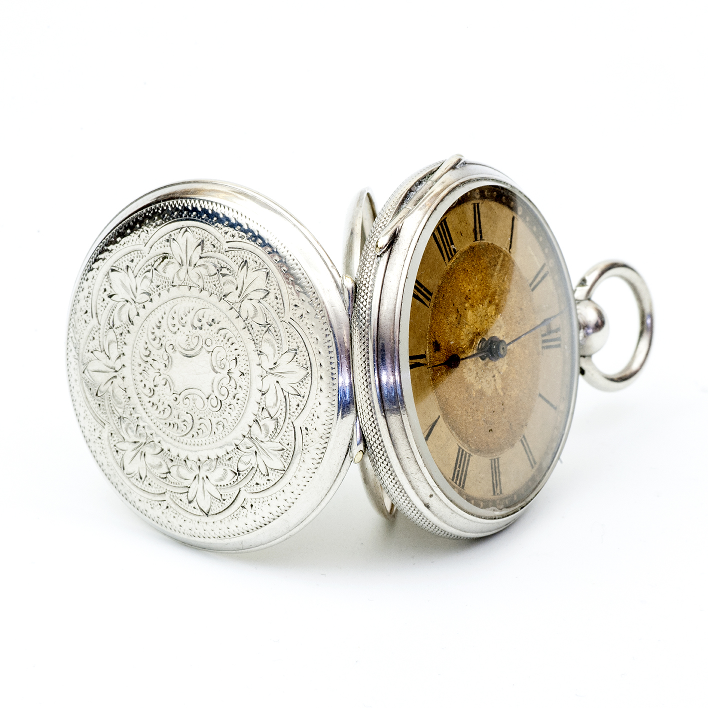 Reloj inglés de bolsillo-colgar lepine. Plata Fina. Londres, ca. 1850. Reloj inglés de bolsillo-colgar lepine. Plata Fina. Londres, ca. 1850.