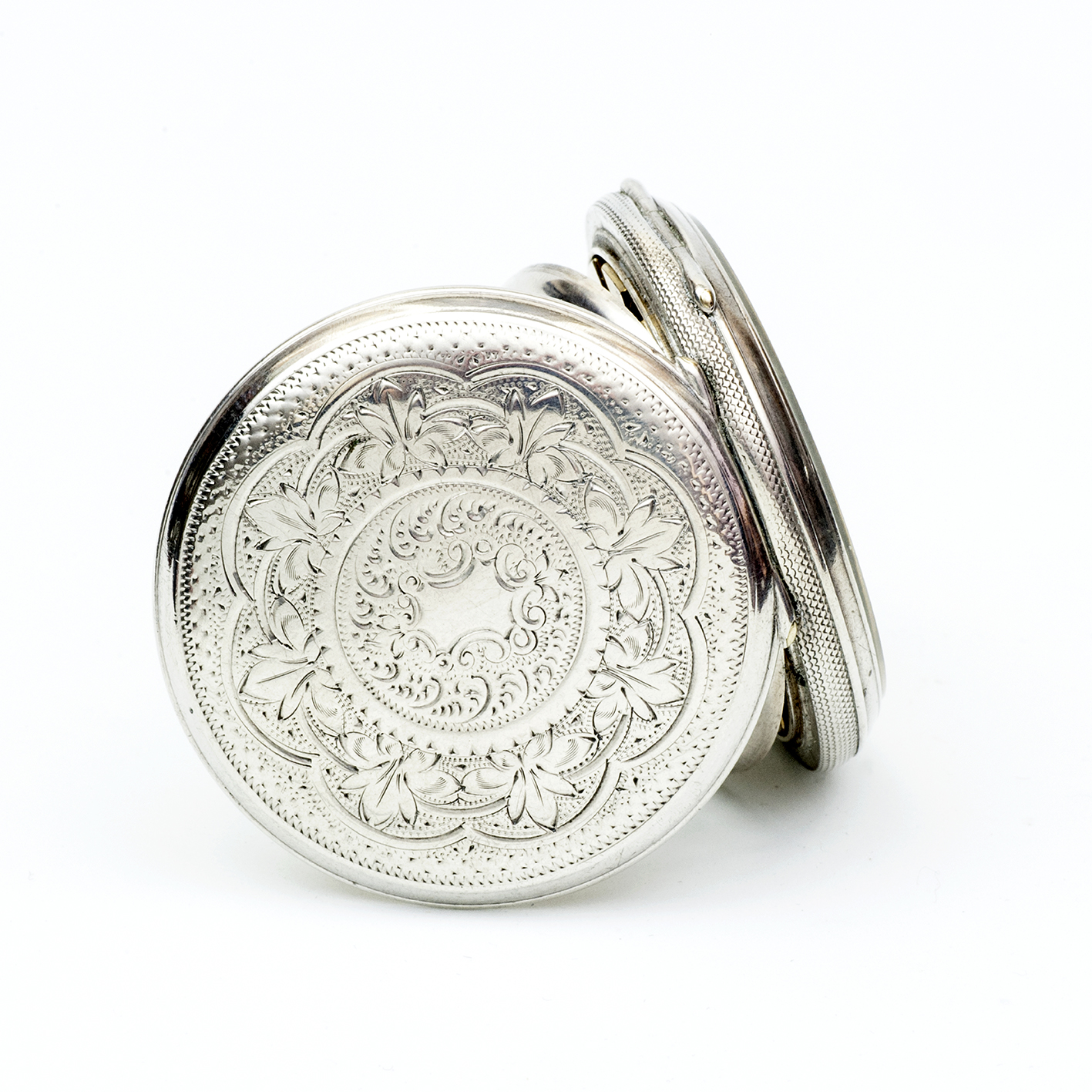 Reloj inglés de bolsillo-colgar lepine. Plata Fina. Londres, ca. 1850. Reloj inglés de bolsillo-colgar lepine. Plata Fina. Londres, ca. 1850.
