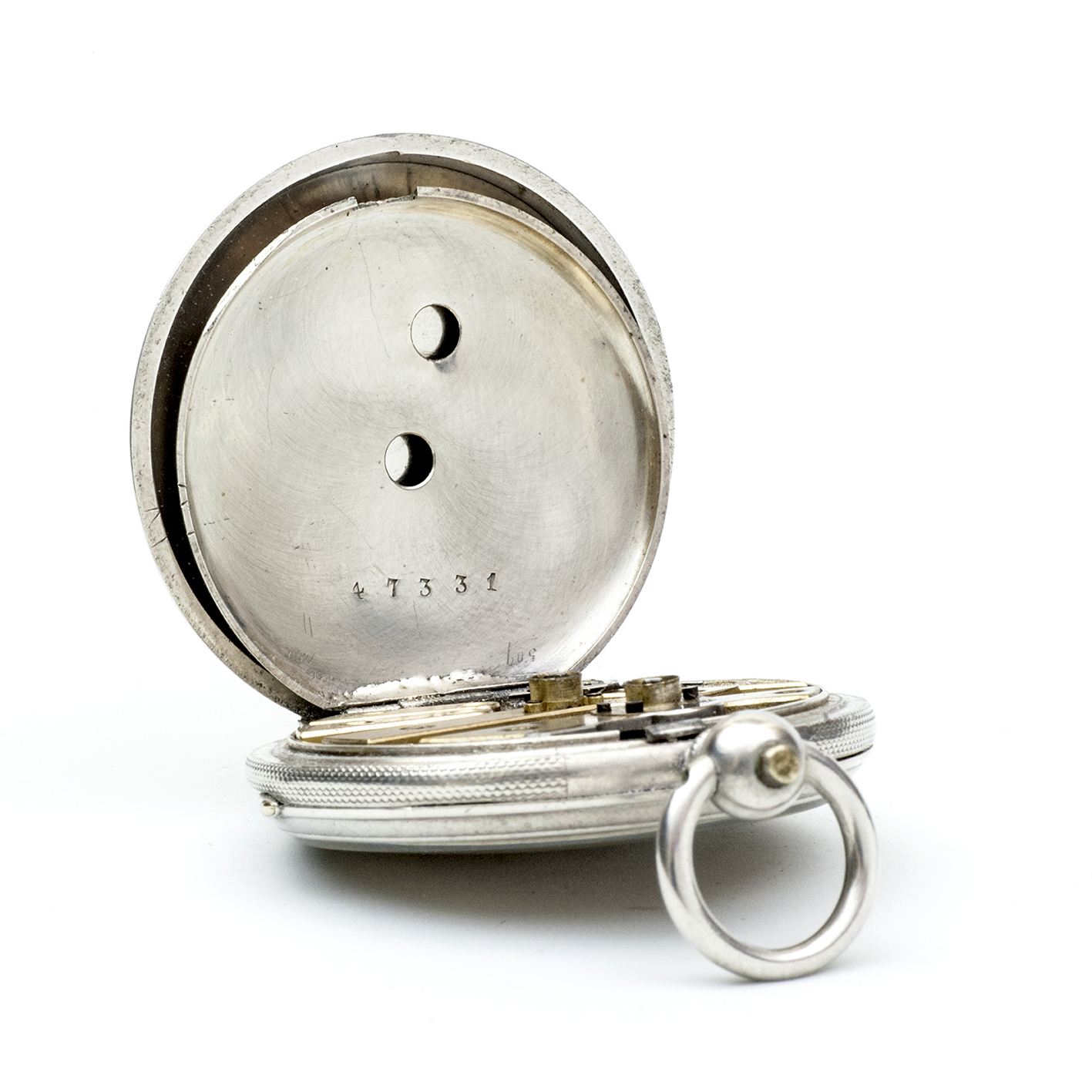 Reloj inglés de bolsillo-colgar lepine. Plata Fina. Londres, ca. 1850. Reloj inglés de bolsillo-colgar lepine. Plata Fina. Londres, ca. 1850.