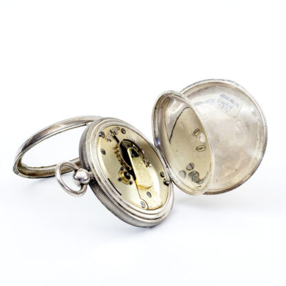 Reloj inglés de bolsillo lepine y remontoir. Plata. Birmingham, año 1910.