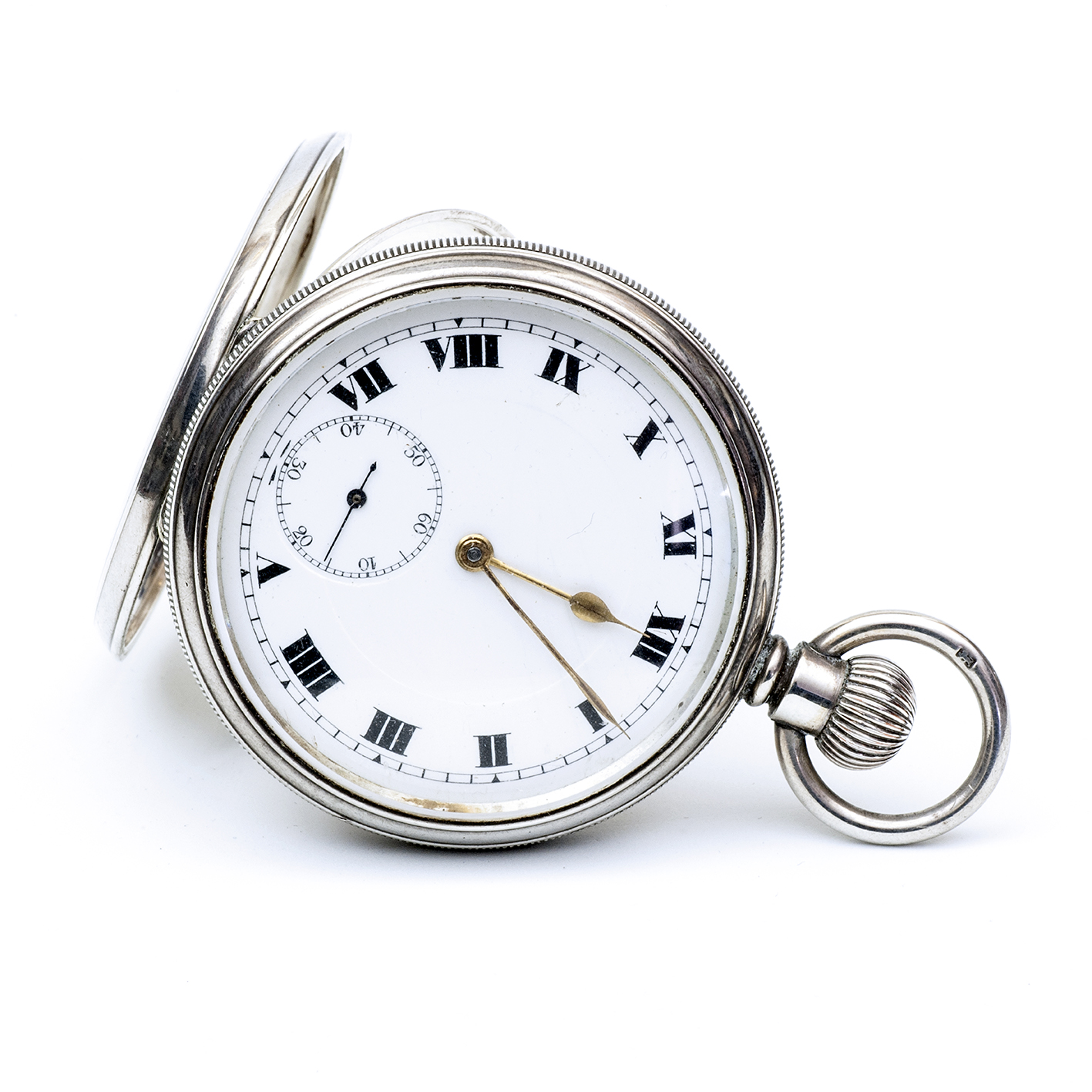 Reloj inglés de bolsillo lepine y remontoir. Plata. Birmingham, año 1918. Reloj inglés de bolsillo lepine y remontoir. Plata. Birmingham, año 1918.