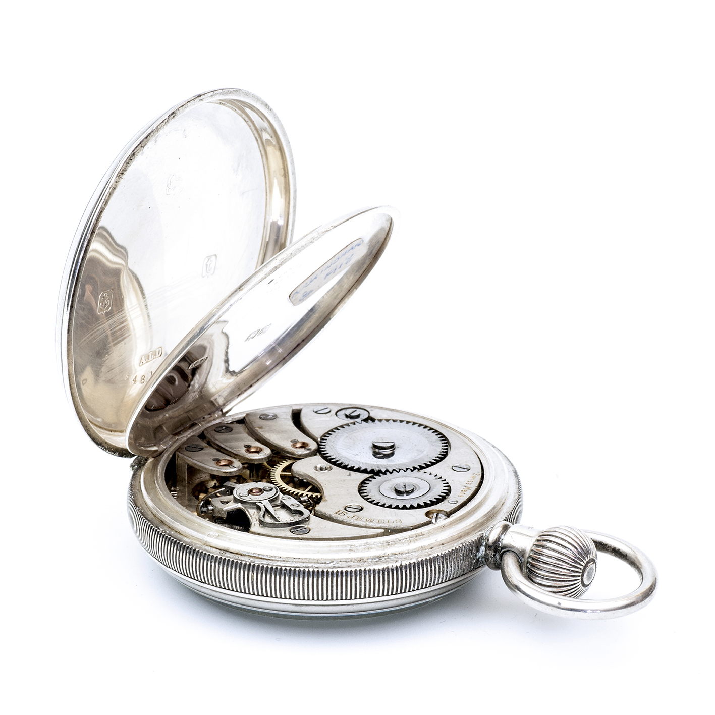 Reloj inglés de bolsillo lepine y remontoir. Plata. Birmingham, año 1918. Reloj inglés de bolsillo lepine y remontoir. Plata. Birmingham, año 1918.