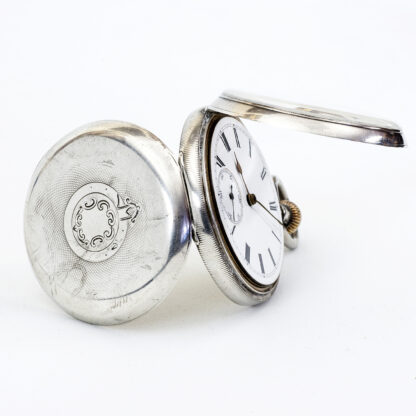 Reloj inglés de bolsillo lepine y remontoir. Plata. Chester, año 1882.