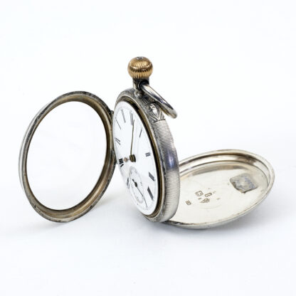 English lepine and remontoir pocket watch. Silver. Chester, year 1882.