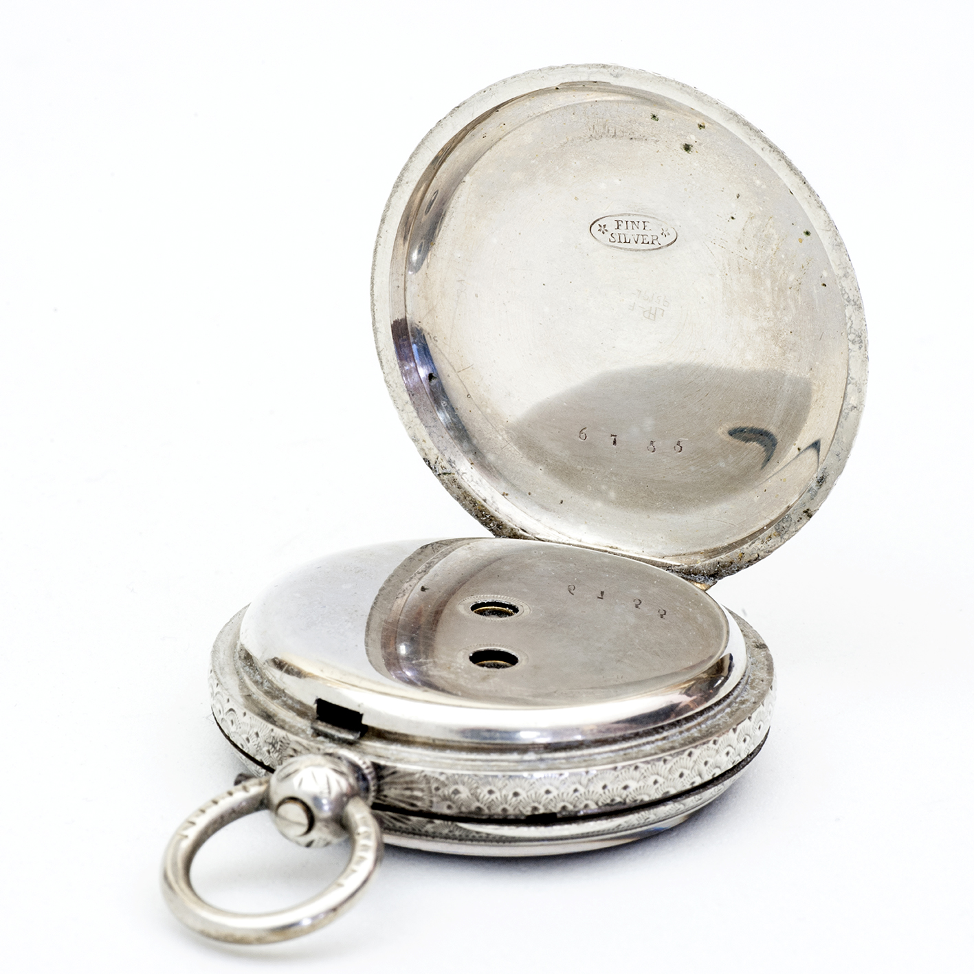 Reloj Suizo de bolsillo, lepine. Plata Fina. Suiza, ca. 1880. Reloj Suizo de bolsillo, lepine. Plata Fina. Suiza, ca. 1880.