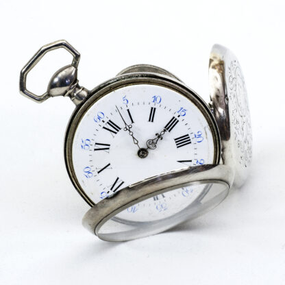 Reloj suizo de bolsillo lepine. Plata. Suiza, ca. 1890.