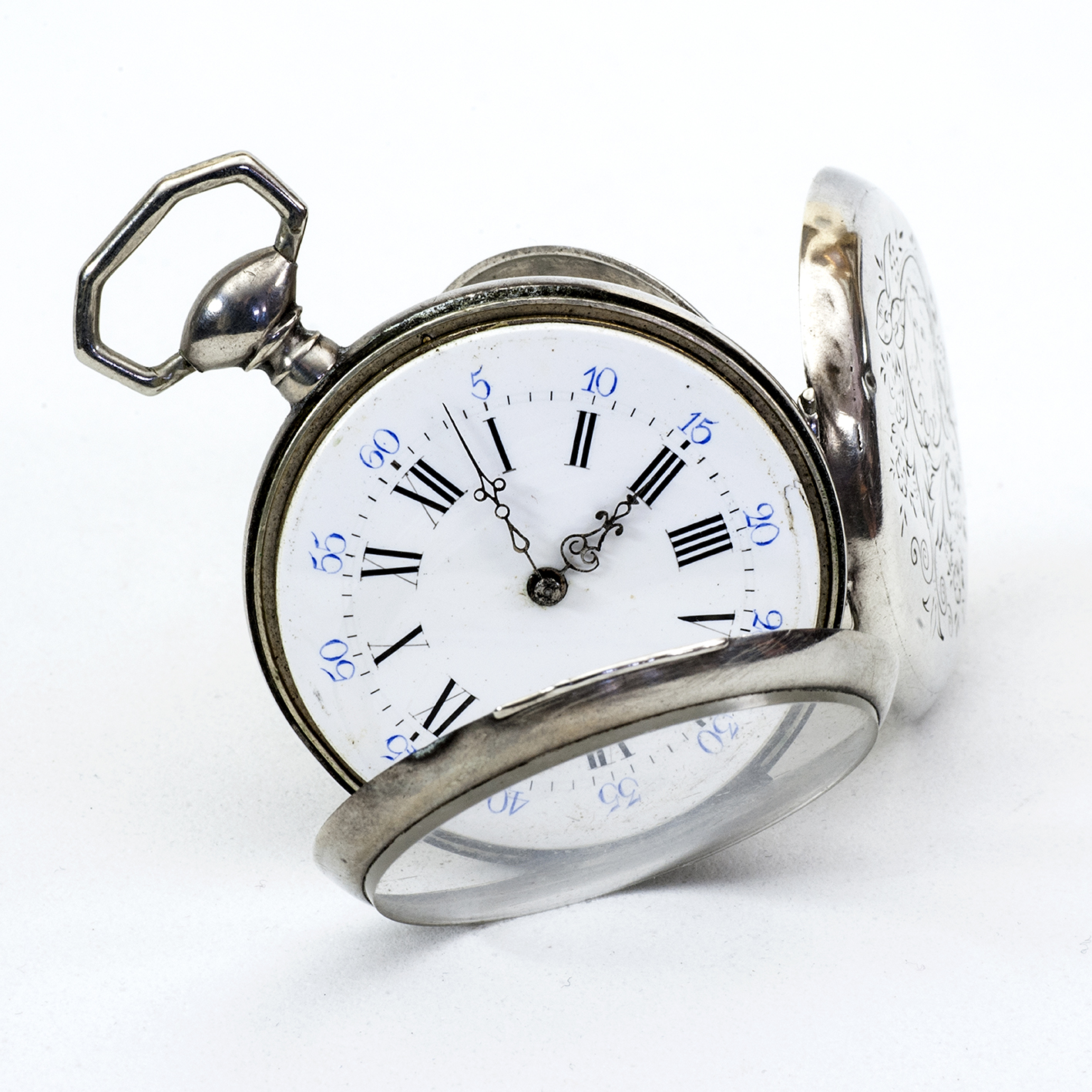 Reloj suizo de bolsillo lepine. Plata. Suiza, ca. 1890. Reloj suizo de bolsillo lepine. Plata. Suiza, ca. 1890.