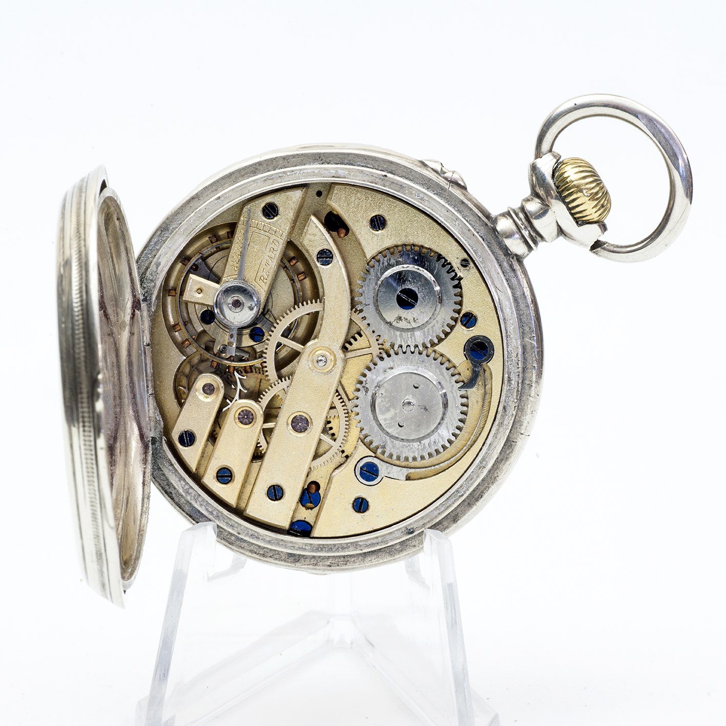 Reloj suizo de Bolsillo lepine y remontoir. Plata. Suiza, ca. 1900. Reloj suizo de Bolsillo lepine y remontoir. Plata. Suiza, ca. 1900.