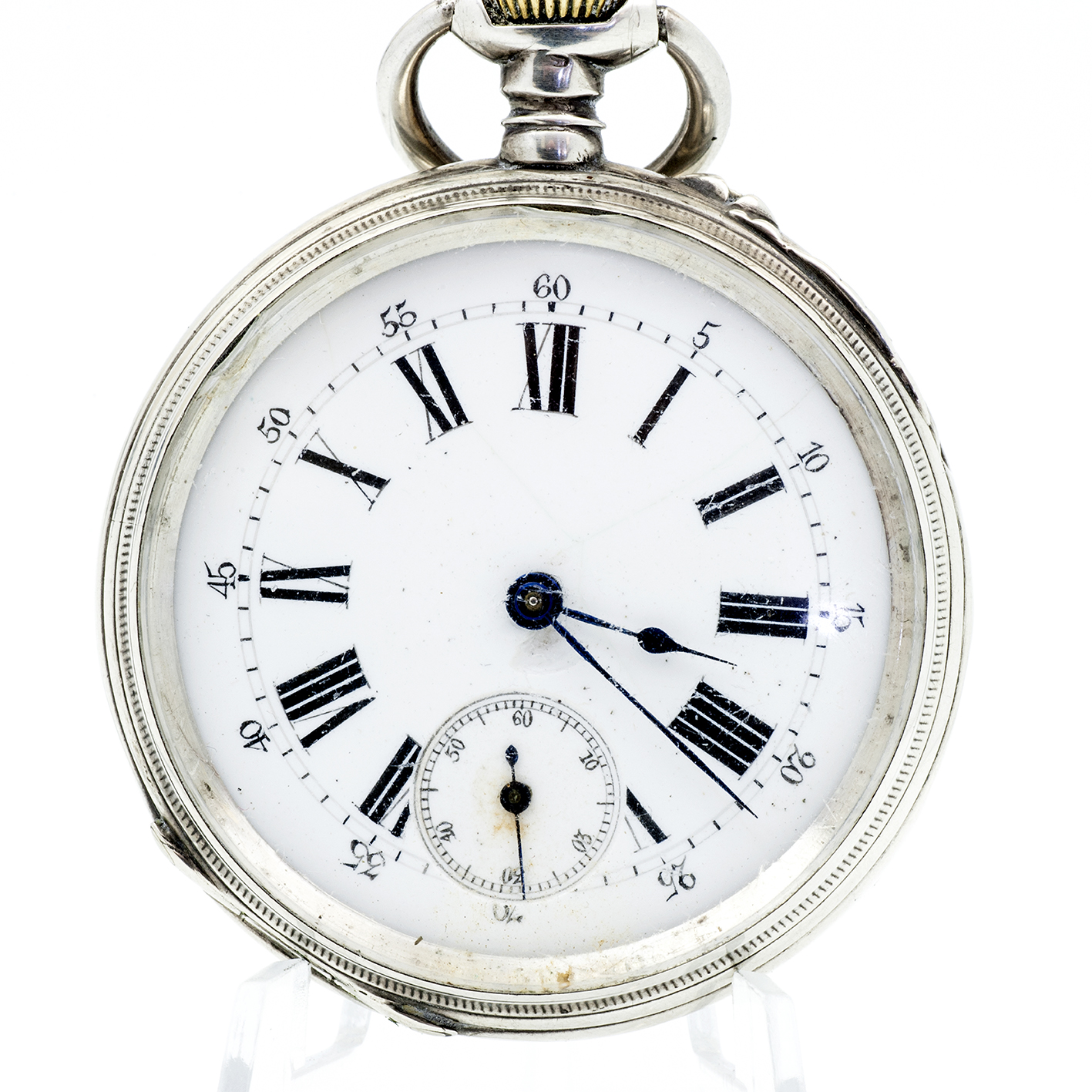 Reloj suizo de Bolsillo lepine y remontoir. Plata. Suiza, ca. 1900. Reloj suizo de Bolsillo lepine y remontoir. Plata. Suiza, ca. 1900.