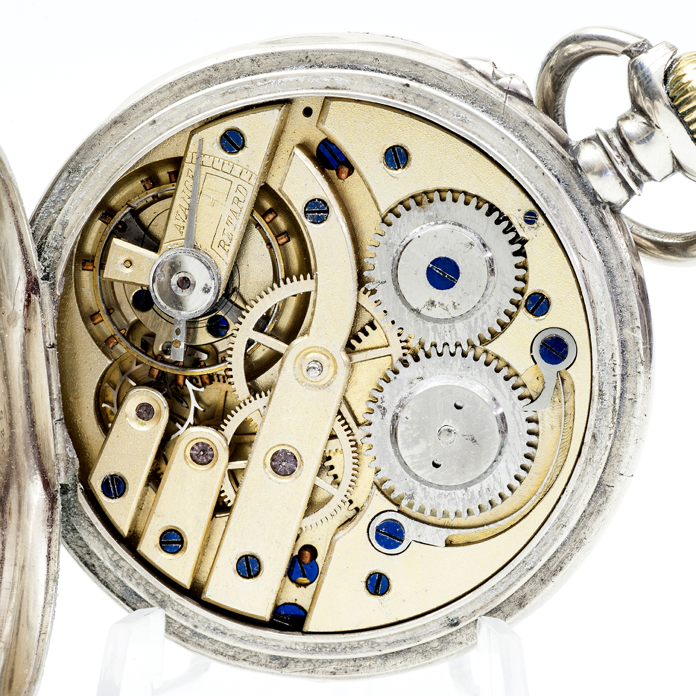 Reloj suizo de Bolsillo lepine y remontoir. Plata. Suiza, ca. 1900. Reloj suizo de Bolsillo lepine y remontoir. Plata. Suiza, ca. 1900.